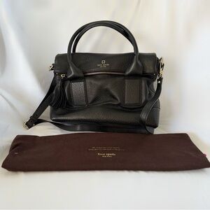 KATE SPADE Southport Avenue Carmen Black Pebbled Top Handle Leather Bag